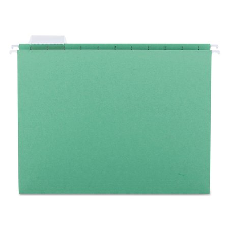Smead Hanging Folder Fast Tab 8-1/2 x 11", Green, PK25, Tab Cut: 1/5 64061